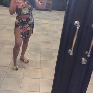 2 piece floral skirt set;